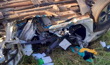 Veículo Jeep Compass capota após colisões na MS-295 entre Eldorado e Iguatemi