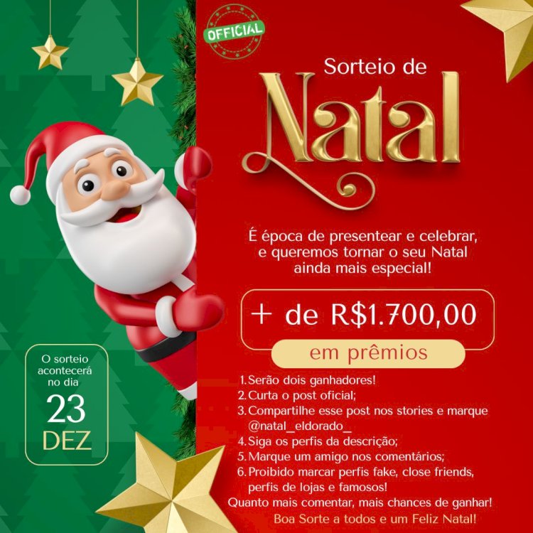 Natal Premiado: Empresários de Eldorado Realizam Sorteio com Mais de R$ 1.700 em Prêmios