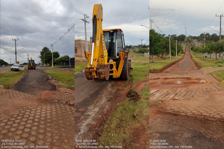 Prefeita Fabiana Lorenci, através do Departamento de Obras faz Limpeza e Alargamento da Ciclovia em Eldorado